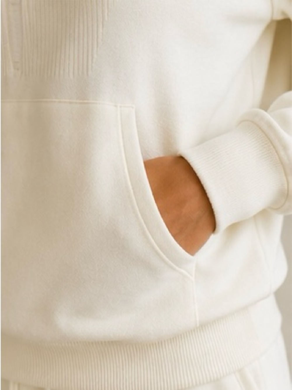 Women's Cream Half-Zip Sweatshirt & Jogger Set - Picture 8 of 9
